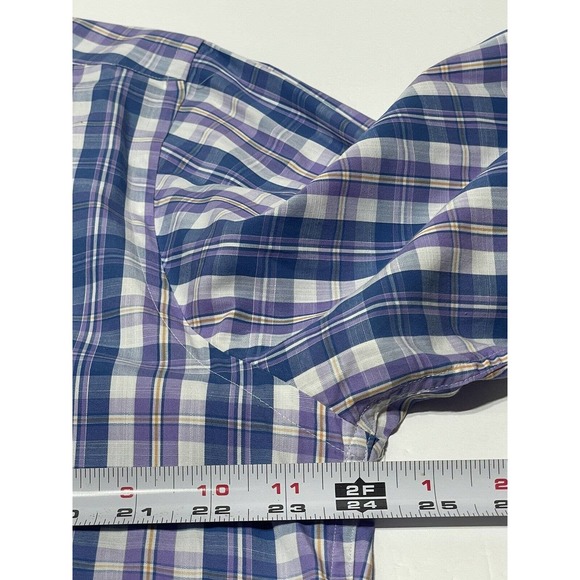 EUC Southern Tide Blue Purple Plaid Classic Fit‎ Long Sleeve Button Shirt Large - Picture 6 of 6